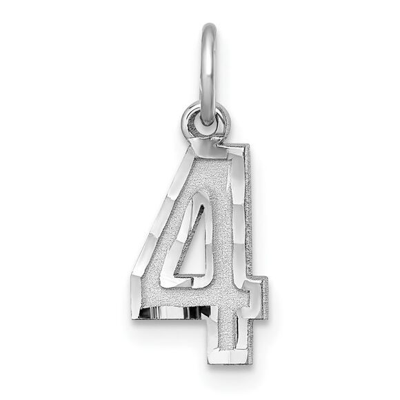 Sterling Silver, Varsity Collection, Small D/C Pendant, Number 4 - Picture 1 of 5